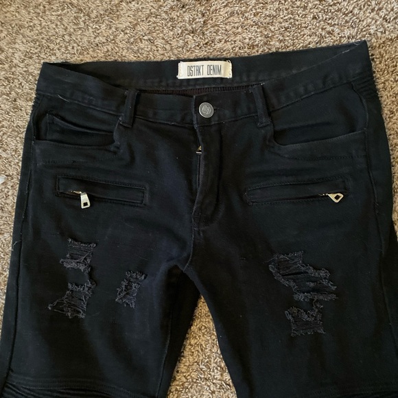 Dstakt Black Denim Jeans Men’s Size 32x32 Skinny Leg Hip Hop - Picture 4 of 13